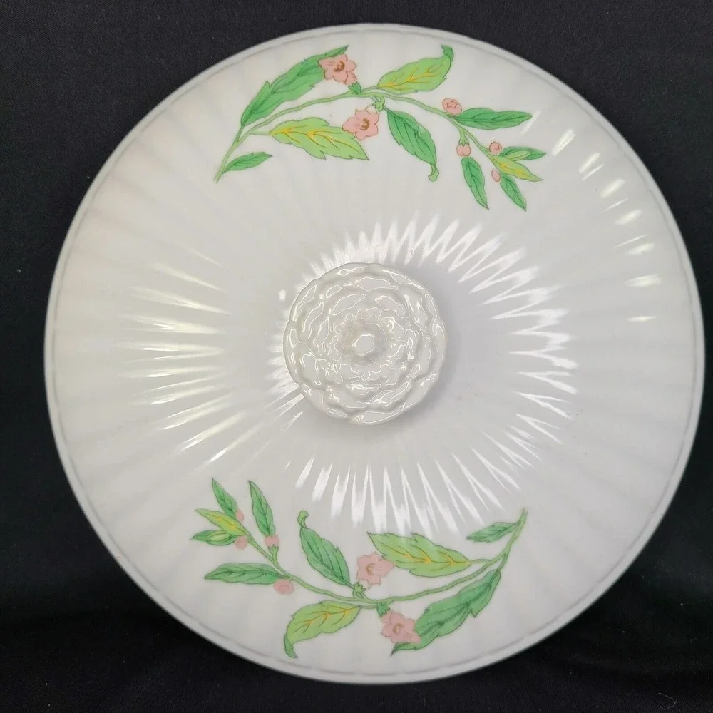 Shafford Covered Casserole Serving Dish Herbs and Spices Ribbed Porcelain‎ Round